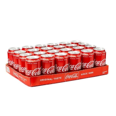Frisdrank, Coca Cola, Tray 24 Blikjes 33 cl, GOEDE HOUDBAARHEIDS DATUM 